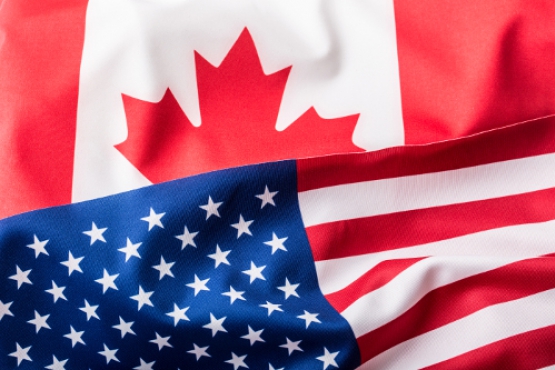 Canadian and USA Flags